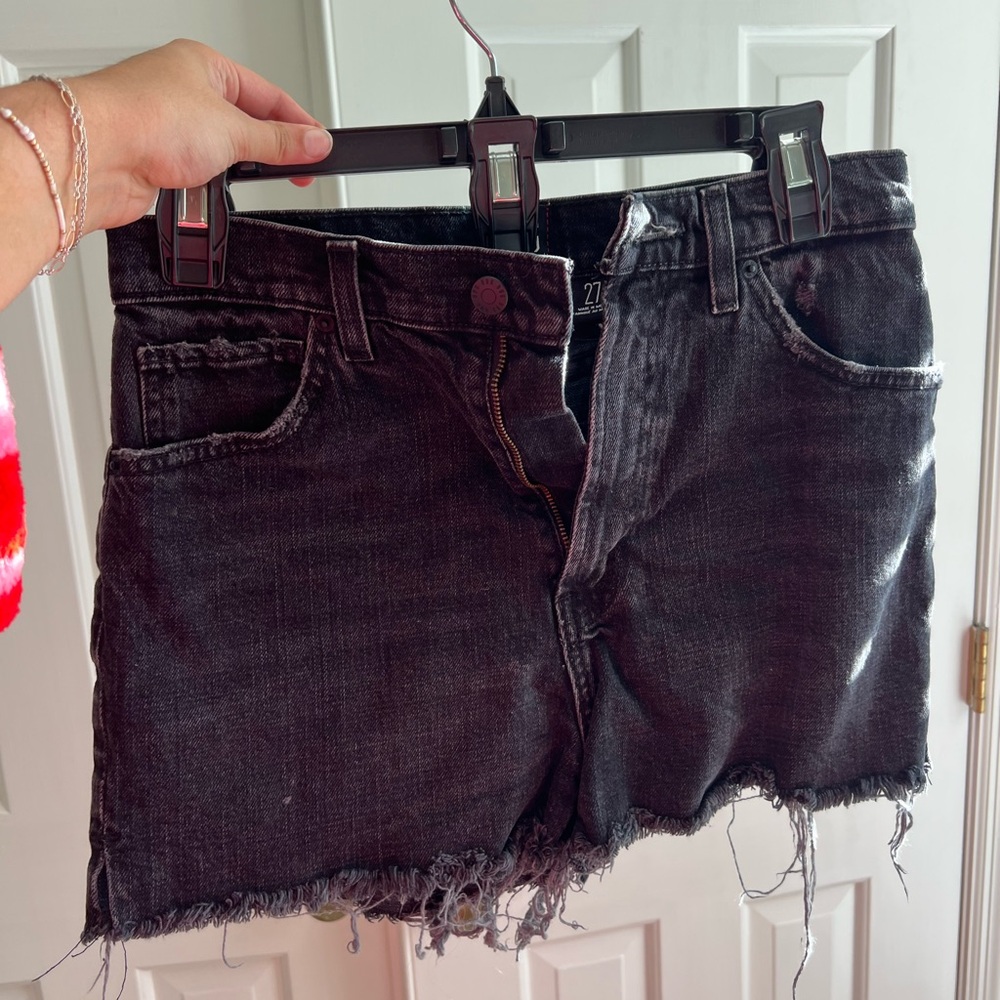 Black Denim Cutoff Shorts